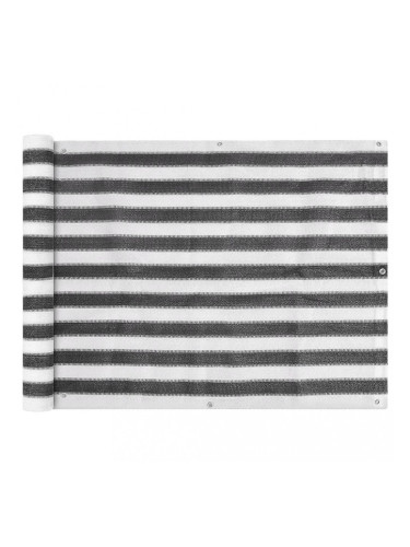 Sonata Балконски екран, HDPE, 90x600 см, антрацитно сиво и бяло