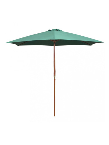 Sonata Чадър за слънце, 270x270 см, дървен прът, зелен