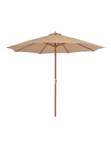 Sonata Градински чадър с дървен прът, 300 см, таупе