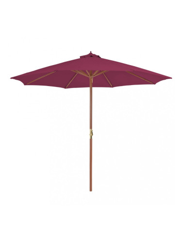 Sonata Градински чадър с дървен прът, 300 см, бордо