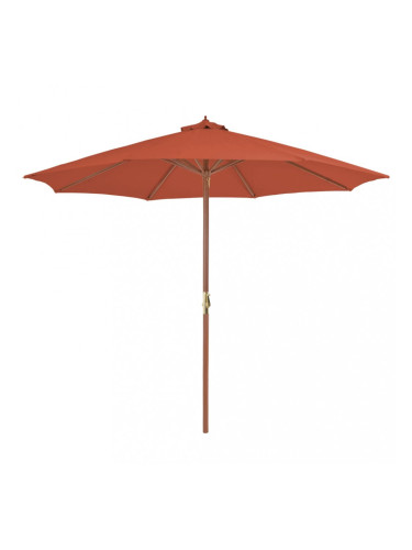 Sonata Градински чадър с дървен прът, 300 см, теракота