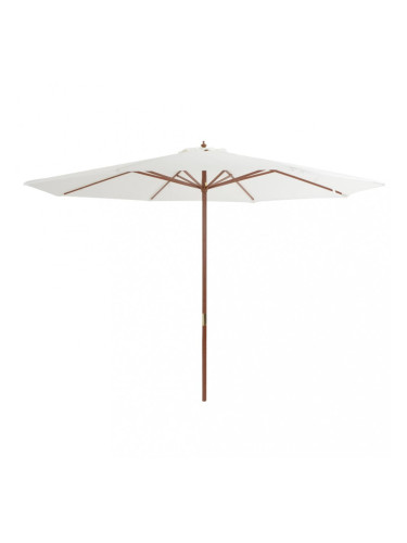 Sonata Градински чадър с дървен прът, 350 см, пясъчнобял