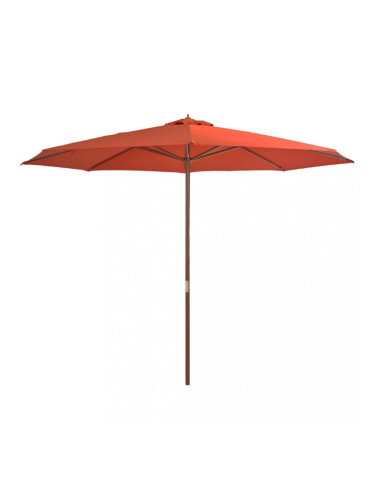 Sonata Градински чадър с дървен прът, 350 см, теракота