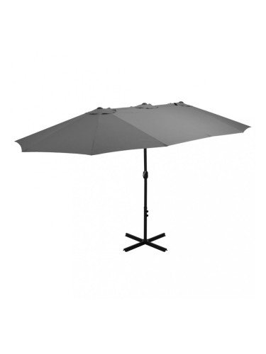 Sonata Градински чадър с алуминиев прът, 460x270 см, антрацит