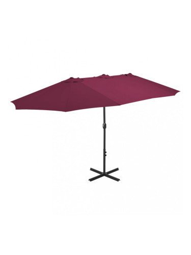 Sonata Градински чадър с алуминиев прът, 460x270 см, бордо