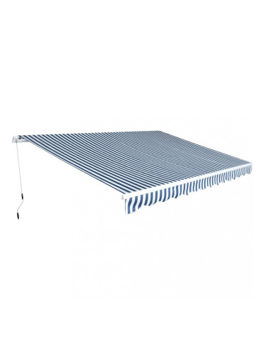Sonata Сгъваема тента с ръчно задвижване, 450 см, синьо/бяло