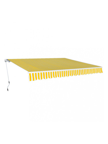 Sonata Сгъваема тента с ръчно задвижване, 400 см, жълто/бяло