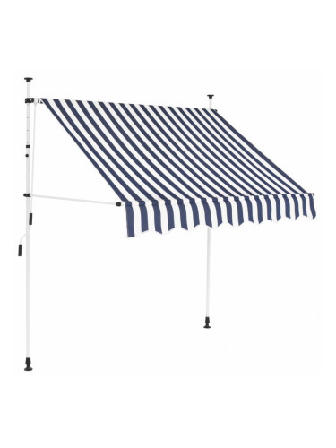 Sonata Ръчно прибиращ се сенник, 150 см, синьо и бяло