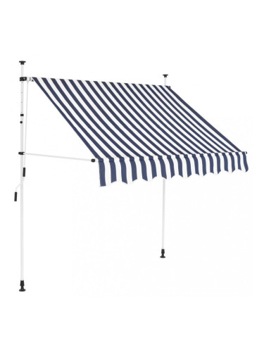 Sonata Ръчно прибиращ се сенник, 200 см, синьо-бели ивици