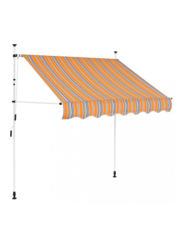 Sonata Ръчно прибиращ се сенник, 150 см, жълто-сини ивици