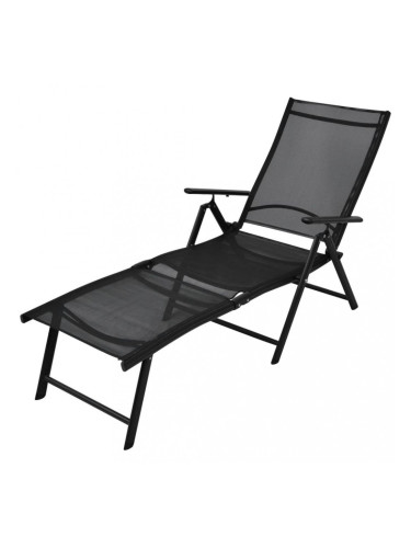 Sonata Сгъваем шезлонг, алуминий, черен