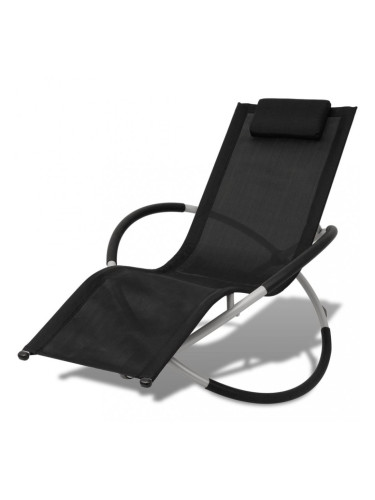 Sonata Геометричен шезлонг, стомана, черно и сиво