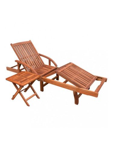 Sonata Шезлонг с масичка, акациево дърво масив