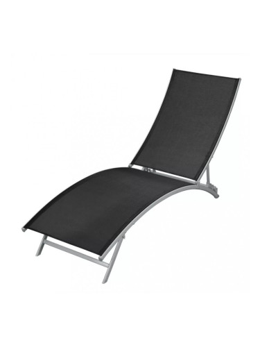 Sonata Шезлонг, стомана и textilene, черен