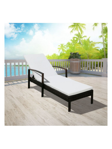 Sonata Шезлонг с шалте, кафяв полиратан