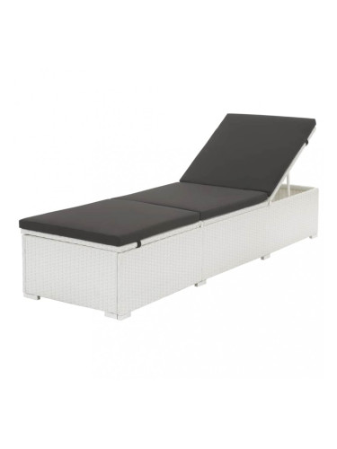 Sonata Шезлонг с шалте, полиратан, бял