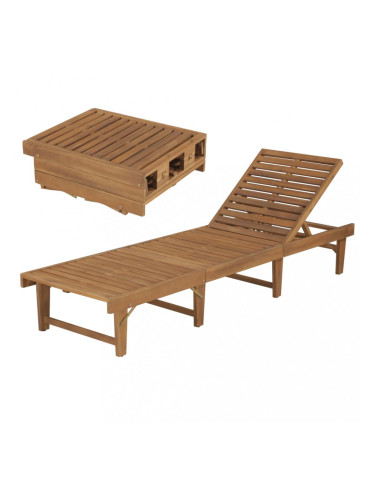Sonata Сгъваем шезлонг, акациево дърво масив