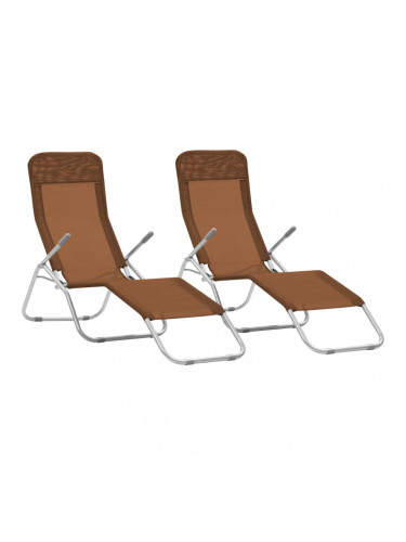 Sonata Сгъваеми шезлонги, 2 бр, Textilene, таупе