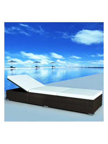 Sonata Шезлонг с шалте, кафяв полиратан