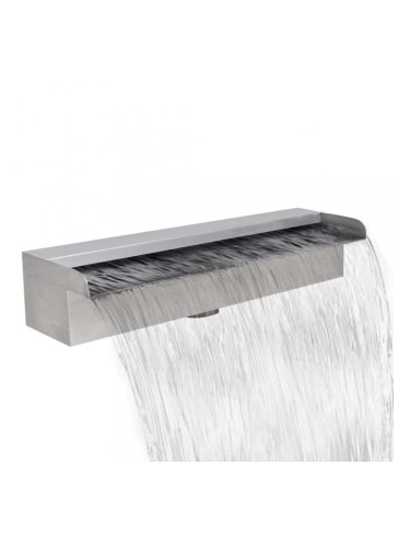 Правоъгълен фонтан водопад за басейн, неръждаема стомана, 45 см