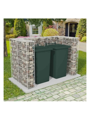 Sonata Габионна ограда за две кофи за смет, стомана, 180x100x120 cм