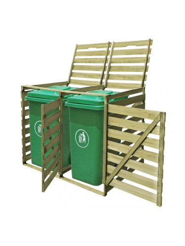 Sonata Двоен навес за кофа за смет 240 л FSC импрегнирана дървесина