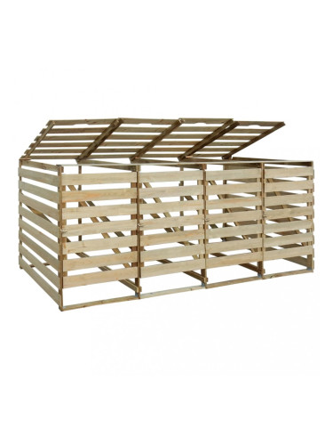 Sonata Навес за кофи за смет четворен FSC импрегнирана дървесина 240 л