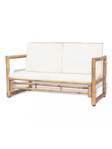 Sonata 2-местен градински диван с възглавници, бамбук
