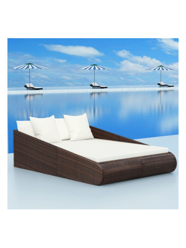 Sonata Градинско легло, кафяво, 201x139 см, полиратан