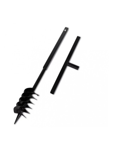 Стоманено свредло за земя с дръжка, двойна спирала, 120 мм, цвят черен