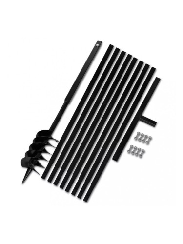 Комплект свредло за земя 120 мм с дръжка и стоманени удължители 9 м