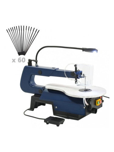 Sonata Електрически контурен трион с крачен педал и LED лампа, 125 W