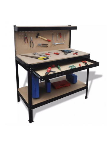 Работна маса с чекмедже и стена за инструменти