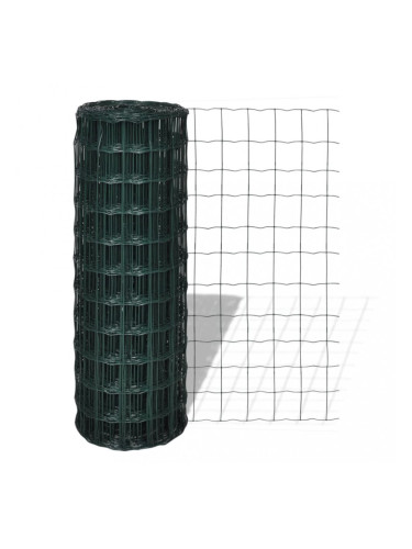 Оградна мрежа с PVC покритие, 10 х 10 см размер на дупките, 25 х 1 м