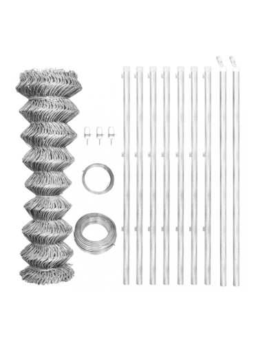 Поцинкована телена ограда със стълбове, 15 x 1 м