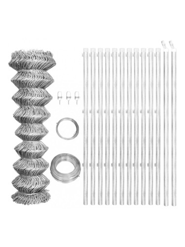 Поцинкована телена ограда със стълбове, 25 x 1 м