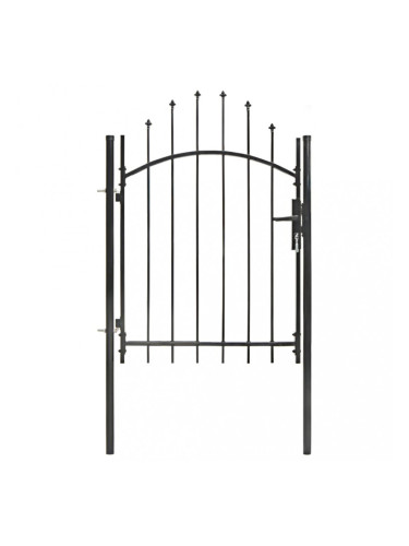 Sonata Градинска врата с арковидна горна част стомана 1x1,75 м черна