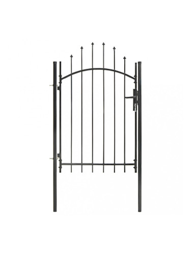 Sonata Градинска врата с арковидна горна част стомана 1х2 м черна