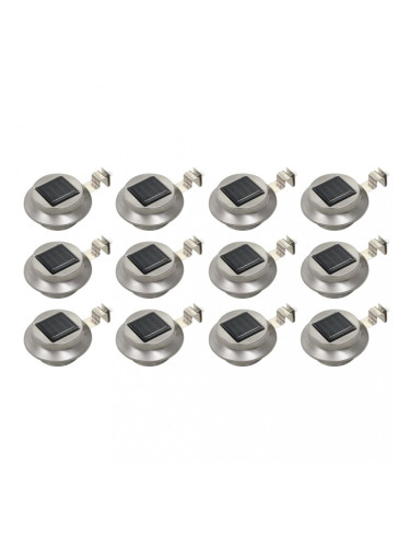 Sonata Градински соларни лампи, 12 бр, LED, кръгли, 12 см, бели