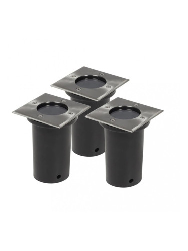 Sonata Градински осветители за вграждане в земя, 3 бр, квадратни