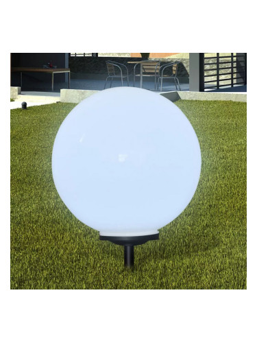 Градинска соларна LED лампа с клин за забиване, сфера, 50 см, 1 бр.