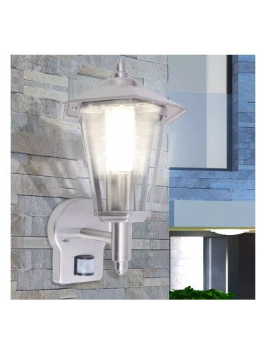 Sonata Стенен градински фенер със сензор от неръждаема стомана