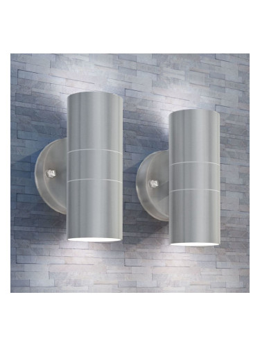 Sonata Външни LED лампи, 2бр, неръждаема стомана, насочени горе/долу