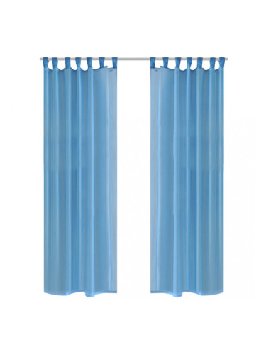 Тюркоазени прозрачни завеси 140 х 225 см – 2 броя