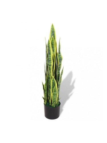 Sonata Изкуствено растение сансевиера със саксия, 90 см, зелено
