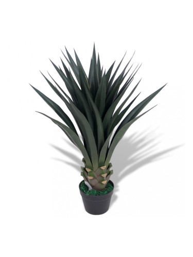 Sonata Изкуствено растение юка със саксия, 90 см, зелено