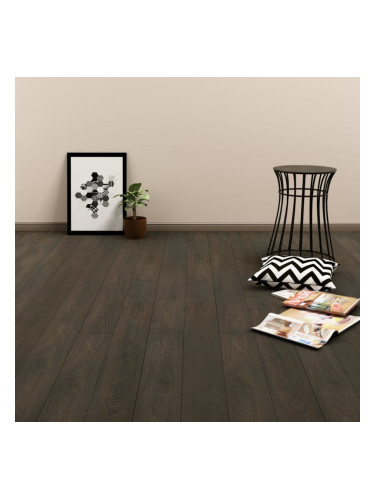 Sonata Самозалепващи подови дъски, 4,46 м², PVC, тъмнокафяви