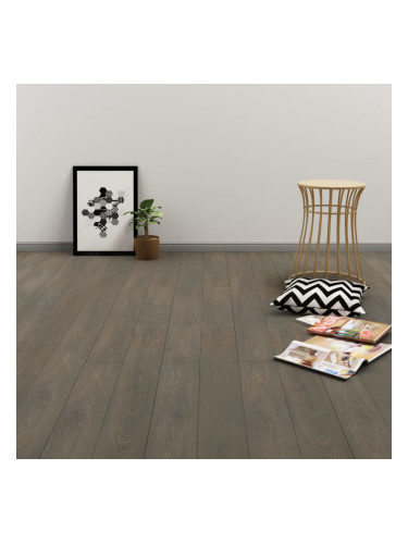 Sonata Самозалепващи подови дъски, 4,46 м², 3 мм, PVC, сиво и кафяво