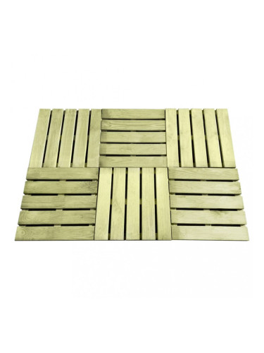 Sonata Декинг плочки, 6 бр, 50x50 см, FSC дървесина, зелени