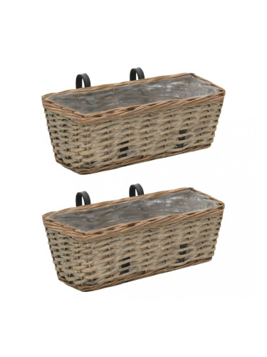 Sonata Сандъчета за балкон, 2 бр, ракита, PE облицовка, 40 см